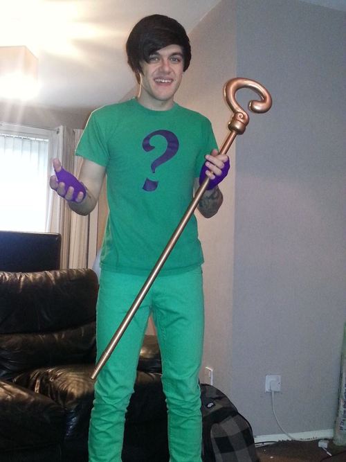 shorterperspective:

me as my version of the riddler minus hat…