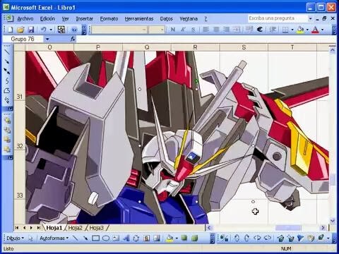 Drawing Anime Character in Microsoft Excel