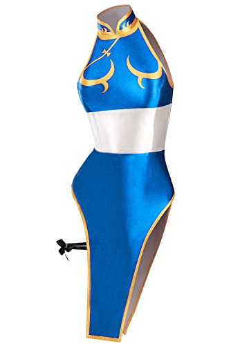 Alleyon Womens Chun Li Cosplay Swimsuit Anime Bikini Sexy Bathing Suit One Piece